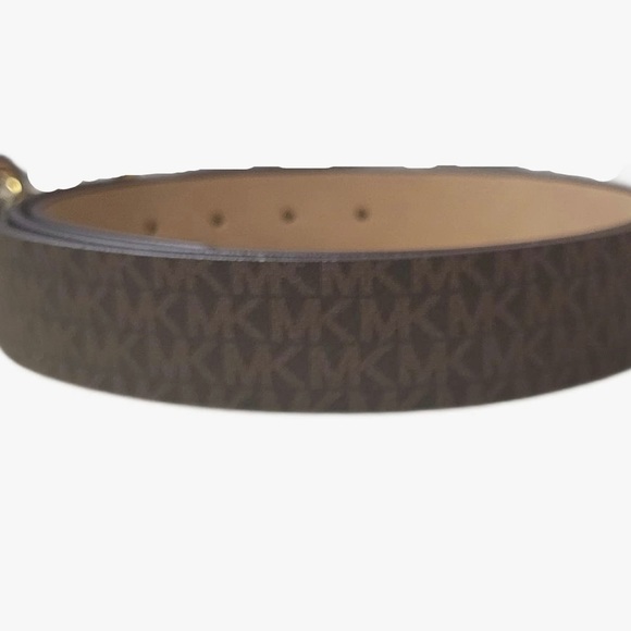 Michael Kors 556277C Brown Logo Design With Gold Hardware Women's Belt. - Picture 2 of 3